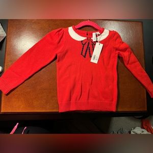 NWT Janie and Jack Bow Sweater. Red. size 3
